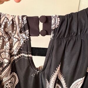 INC International Concepts Black and White Paisley Blouse